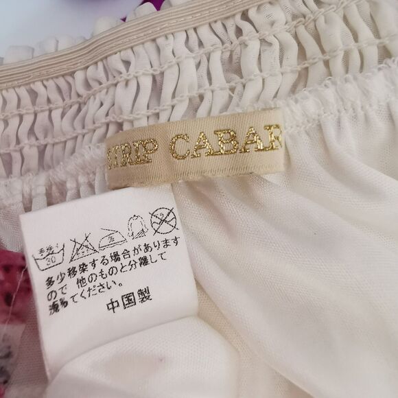 Pink Jewels Romper Sz Small Gyaru Gal Style Outfit Cosplay Costume Strip Cabaret - Picture 2 of 8